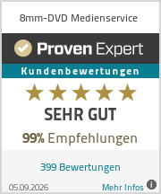 Bewertungssiegel von ProvenExpert: Erfahrungen und Bewertungen zu 8mm-dvd Medienservice