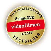 Siegel: Testsieger Film-Digitalisierer, Zeitschrift videofilmen, Ausgabe 1/2017